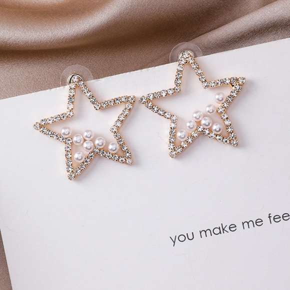 New Star and pearl earrings - Picture 2 of 3